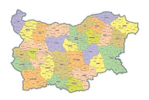 administratif carte de Bulgarie montrant Régions les provinces vecteur