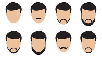 une ensemble de Pour des hommes coiffures, barbes et moustache style. vecteur illustration