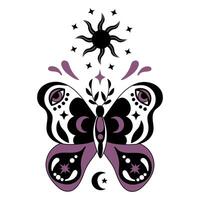 mystique papillon. blanc arrière-plan, isoler vecteur