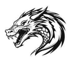 une dragon tête logo sur blanc Contexte vecteur