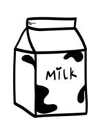 Facile vecteur illustration de lait. Lait paquet linéaire illustration.