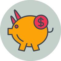 icône de vecteur d'économie de cochon
