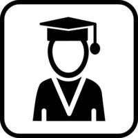 étudiant en portant diplôme vecteur icône