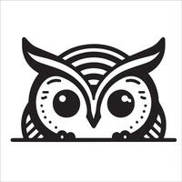 ai généré furtivement rayé hibou illustration dans noir et blanc vecteur