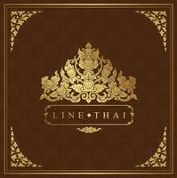 Motif de temple et de fond de luxe d&#39;art thaïlandais vecteur