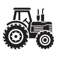 silhouette de une tracteur illustration vecteur avec noir vieux tracteur sur blanc arrière-plan, tracteur isolé sur blanc Contexte