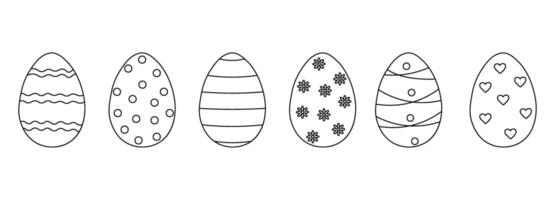 griffonnage style Pâques des œufs collection. parfait pour conception éléments Pâques salutations vecteur