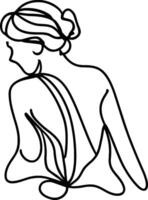minimaliste femelle profil vecteur illustration dans élégant ligne art