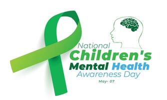 nationale enfants mental santé conscience journée. arrière-plan, bannière, carte, affiche, modèle. vecteur illustration.