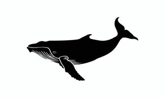 ai généré noir baleine silhouette vecteur