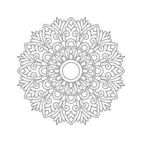 simplicité fleur mandala conception pour coloration livre vecteur