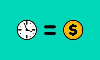 temps est argent vecteur conception illustration. très adapté pour entreprise, entreprise, motivationnel, financier et autre contenu.
