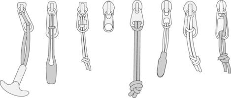 fermeture éclair tirer mode conception ensemble Extérieur garnitures modèle vecteur