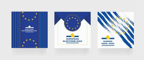 européen élection 2024 social médias poste. ensemble de social médias Publier pour UE voter 2024 . eps vecteur illustration.
