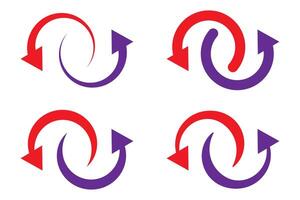 cyclique rotation, synchroniser icône, synchroniser flèche, rotation signe symbole vecteur. vecteur