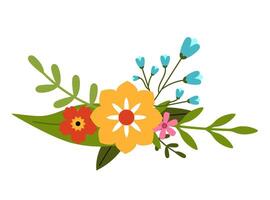 floral clipart de fleurs et feuilles. romantique botanique vecteur arrangement pour mariage, salutation, et Valentin carte conception vecteur