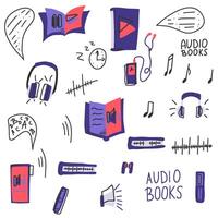 ensemble de l'audio livres symboles. vecteur illustration.