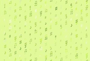 motif vectoriel vert clair avec des éléments de musique.