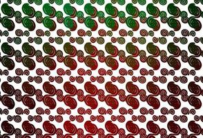 motif vectoriel vert clair et rouge avec des formes de bulles.