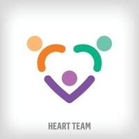 Humain équipe logo qui consiste de Créatif cœur. uniquement conçu Couleur transitions. travail en équipe, famille bâtiment et lieu de travail Partenariat vecteur logo modèle.