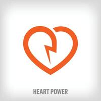 électrique foudre logo à l'intérieur Créatif cœur. relation statut et amoureux logo modèle vecteur. vecteur