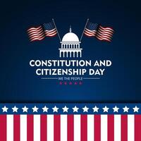 content Constitution et citoyenneté journée uni États de Amérique Contexte vecteur illustration