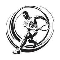 tennis joueur vecteur illustration, conception, logo