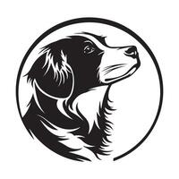 chien tête logo, frontière colley visage logo isolé sur une blanc Contexte vecteur