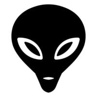 noir vecteur extraterrestre icône isolé sur blanc Contexte