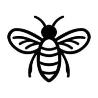 noir vecteur abeille icône isolé sur blanc Contexte