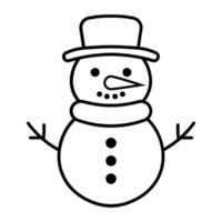 noir vecteur bonhomme de neige icône isolé sur blanc Contexte