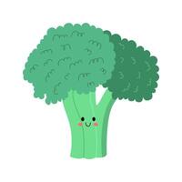 main tiré mignonne brocoli illustration vecteur