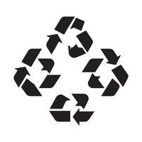 une noir silhouette recycler symbole ensemble vecteur