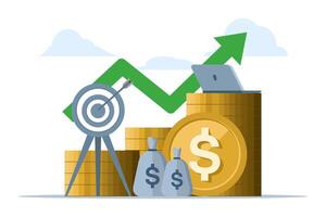 concept de investissement, croissance, fonds, la finance et comptabilité, commerce, financier croissance, investissement analyse, financier Succès et argent croissance. plat conception vecteur illustration.