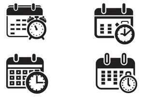 calendrier l'horloge contour vecteur sur blanc Contexte illustration