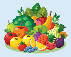 en bonne santé en mangeant fruit vecteur illustration