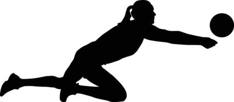 silhouette de femme volley-ball joueur illustration vecteur