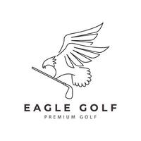 le golf logo avec Aigle modèle vecteur icône symbole minimaliste conception