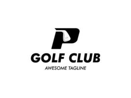alphabet lettre logo p pour le golf logo conception modèle logo le golf championnat vecteur