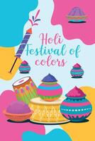 content Holi coloré bannière modèle Indien hindouisme Festival fête, social médias affiche conception et horizontal bannière modèle pour Holi Festival fête vecteur