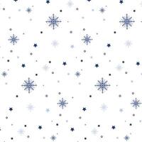 Noël sans couture modèle avec flocons de neige et étoiles vecteur Contexte