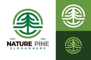 la nature pin linéaire logo conception vecteur symbole icône illustration