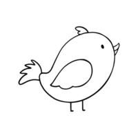 mignonne oiseau contour dessin animé illustration isolé sur blanc Contexte. animal illustration pour des gamins coloration livre. vecteur