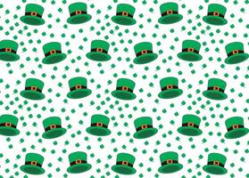 st. patrick's jour, vert chapeau illustration vecteur motifs, pour arrière-plans, papier, tissus