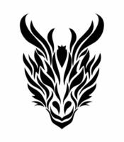 illustration vecteur graphique de tribal art visage tête dragon tatouage noir