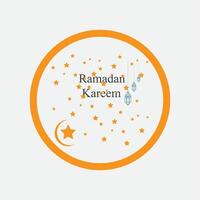 Ramadan kareem salutation carte calligraphie avec traditionnel lanterne et mosquée. vecteur illustration