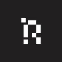 lettre r Facile géométrique pixels points logo vecteur