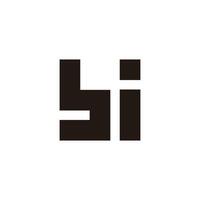 lettre bi Facile géométrique ligne logo vecteur