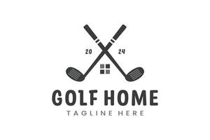 moderne plat conception unique Accueil le golf Balle club graphique logo modèle minimaliste jouer au golf logo modèle vecteur