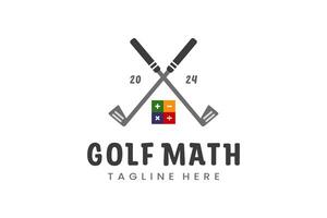 moderne plat conception unique mathématiques le golf Balle club graphique logo modèle minimaliste jouer au golf logo vecteur